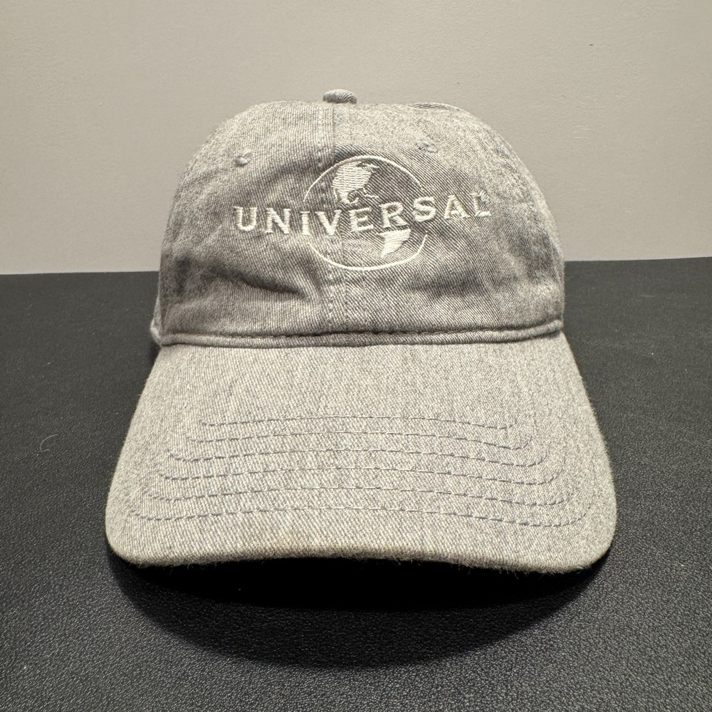 Vintage Universal Studios Hat‎ Cap Gray Logo Spellout Embrodery Employee Dad